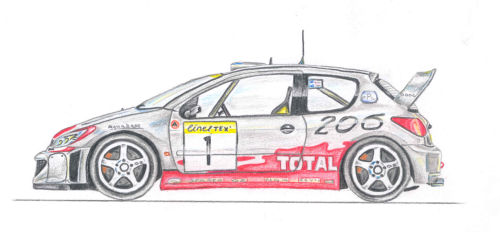 Peugeot 206 WRC. Marcuus Gronholm